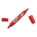 Mono Twin Bold Permanent Marker, Fine/Broad Tips, Red, 10/Box