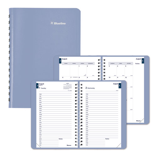 Academic Daily/Monthly Planner, 8 x 5, Cyan Cover, 12-Month (Aug to July): 2024 to 2025