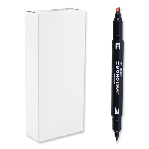Edge Highlighters, Red Ink, Chisel/Bullet Tip, Red Barrel, 10/Box