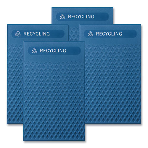 Large Prelabeled Recycled Waste Panels for Tailor and Landmark Series Containers, 20.72" x 0.5" x 34.33", Blue, 4/Carton - 2182674