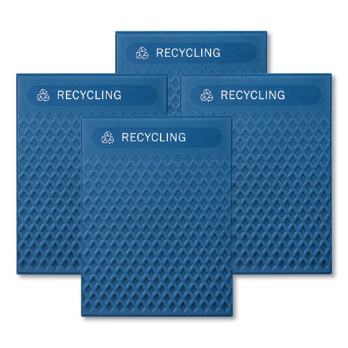 Medium Prelabeled Recycled Waste Panels for Tailor and Landmark Series Containers, 20.72" x 0.5" x 27.95", Blue, 4/Carton - 2182677