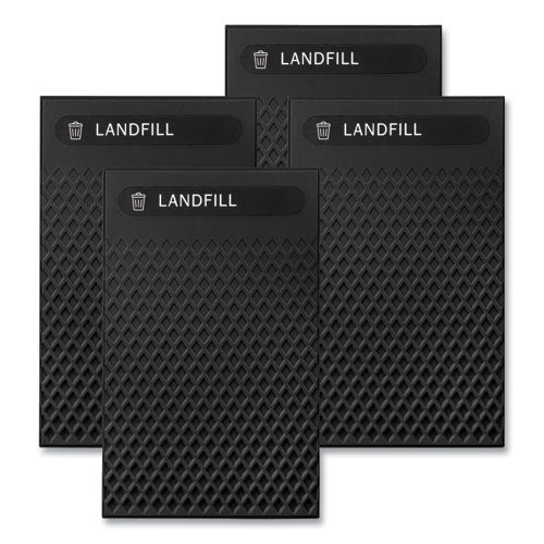 Large Prelabeled Landfill Waste Panels for Tailor and Landmark Series Containers 20.72" x 0.5" x 34.33", Black, 4/Carton - 2182679