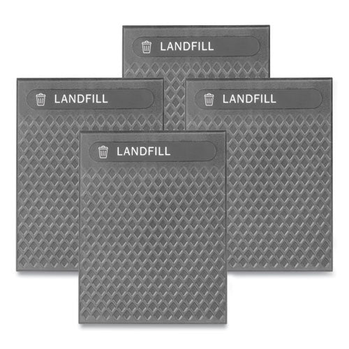 Medium Prelabeled Landfill Waste Panels for Tailor and Landmark Series Containers, 20.72" x 0.5" x 27.95", Black, 4/Carton - 2182671
