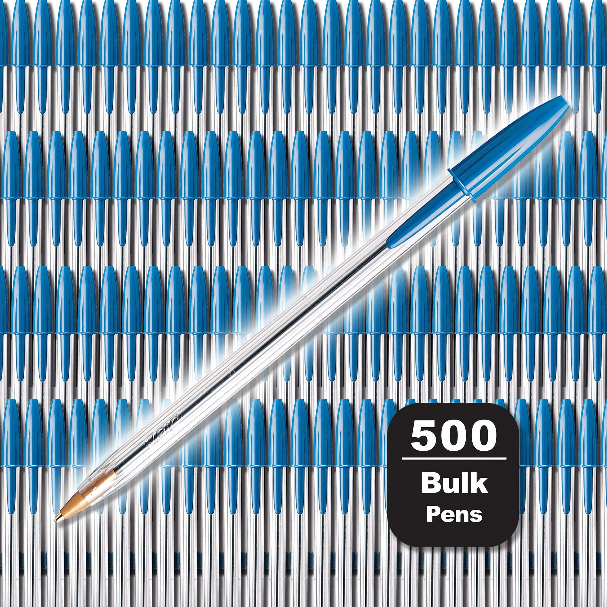 BIC Cristal Xtra Smooth Blue Ballpoint Pens, Medium Point (1.0mm), 500-Count Box, Extra Smooth and Reliable Ballpoint Pens