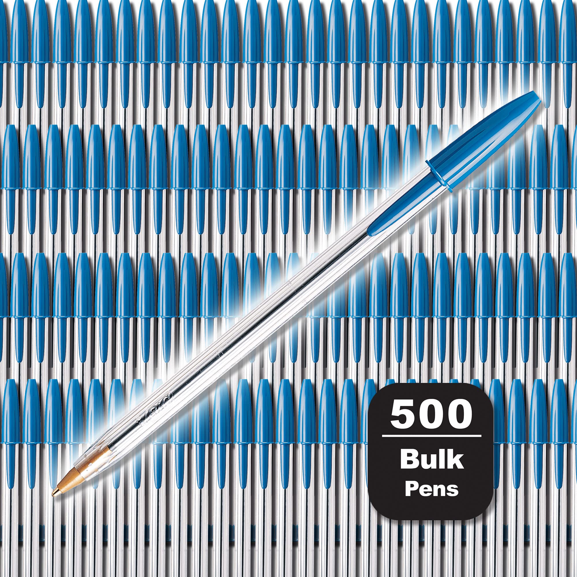 BIC Cristal Xtra Smooth Blue Ballpoint Pens, Medium Point (1.0mm), 500-Count Box, Extra Smooth and Reliable Ballpoint Pens