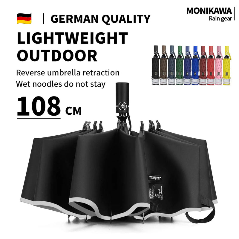 Reverse-folding windproof travel umbrella
