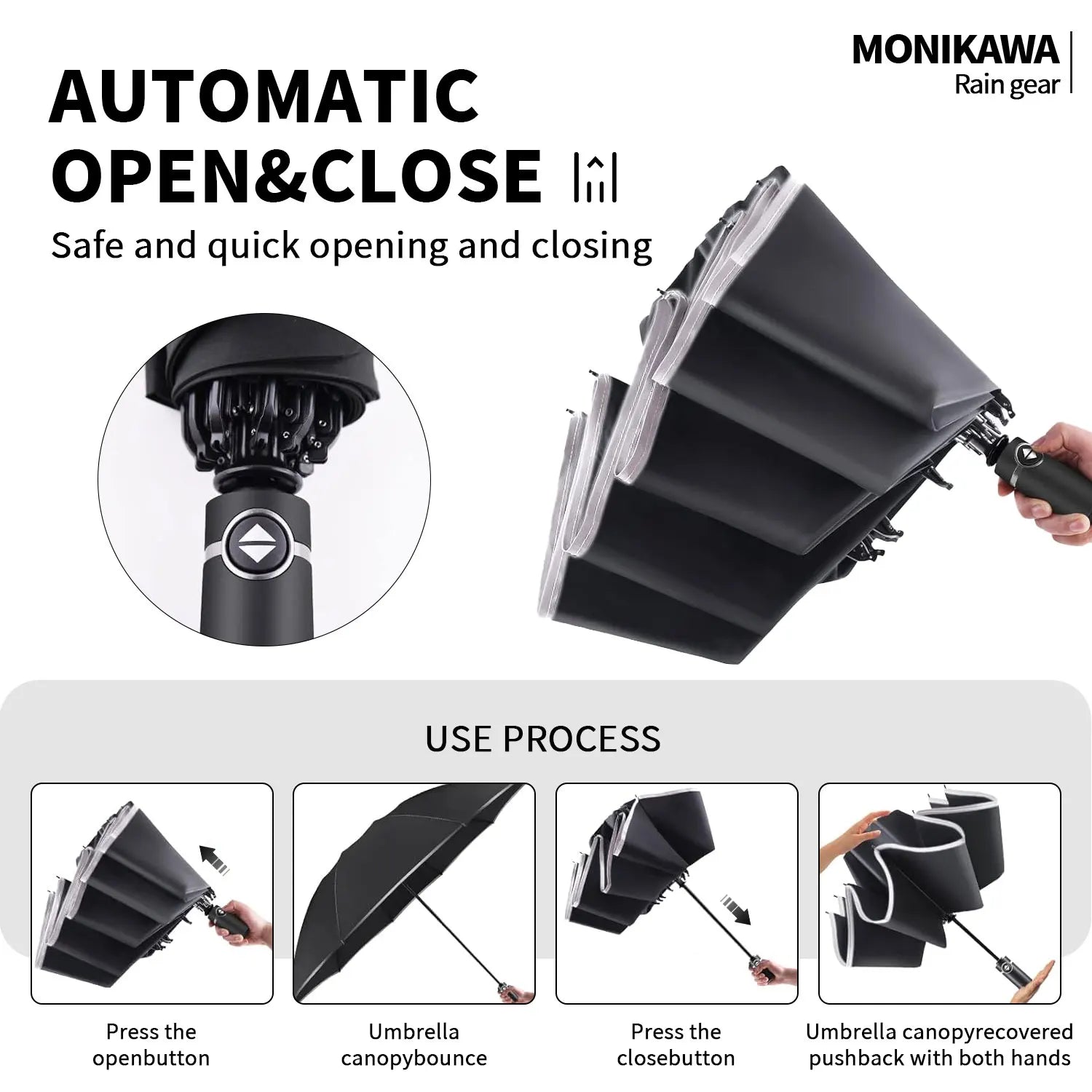 Umbrella standing upright when closed