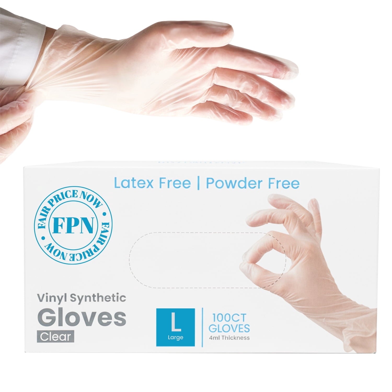 VGuard 3-mil Clear Vinyl Industrial Disposable Gloves