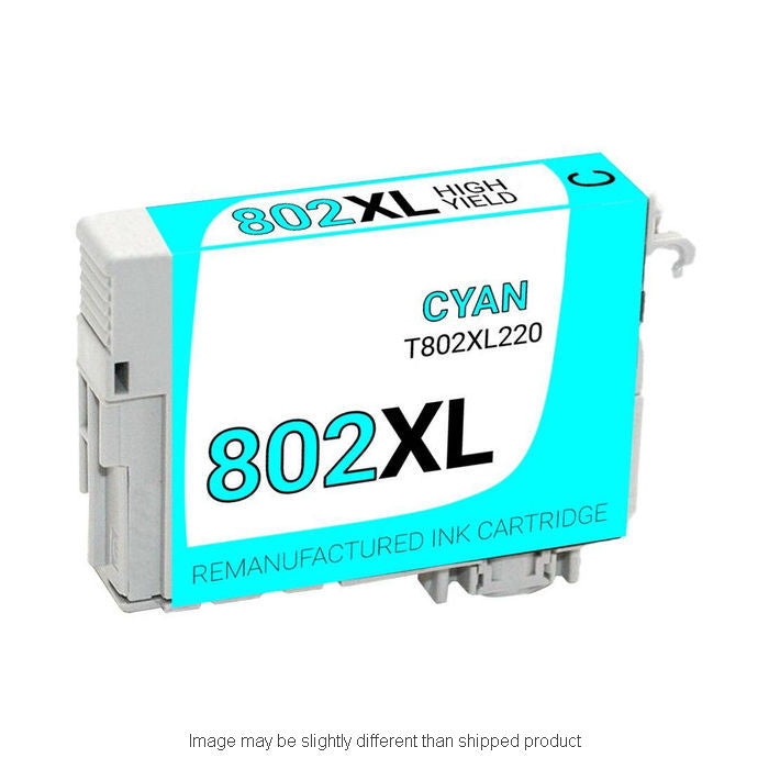Replacement EPSON T802XL220 HI YLD CYAN Ink