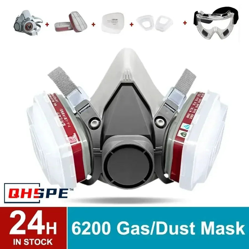 Reusable half-mask respirator with dual filters