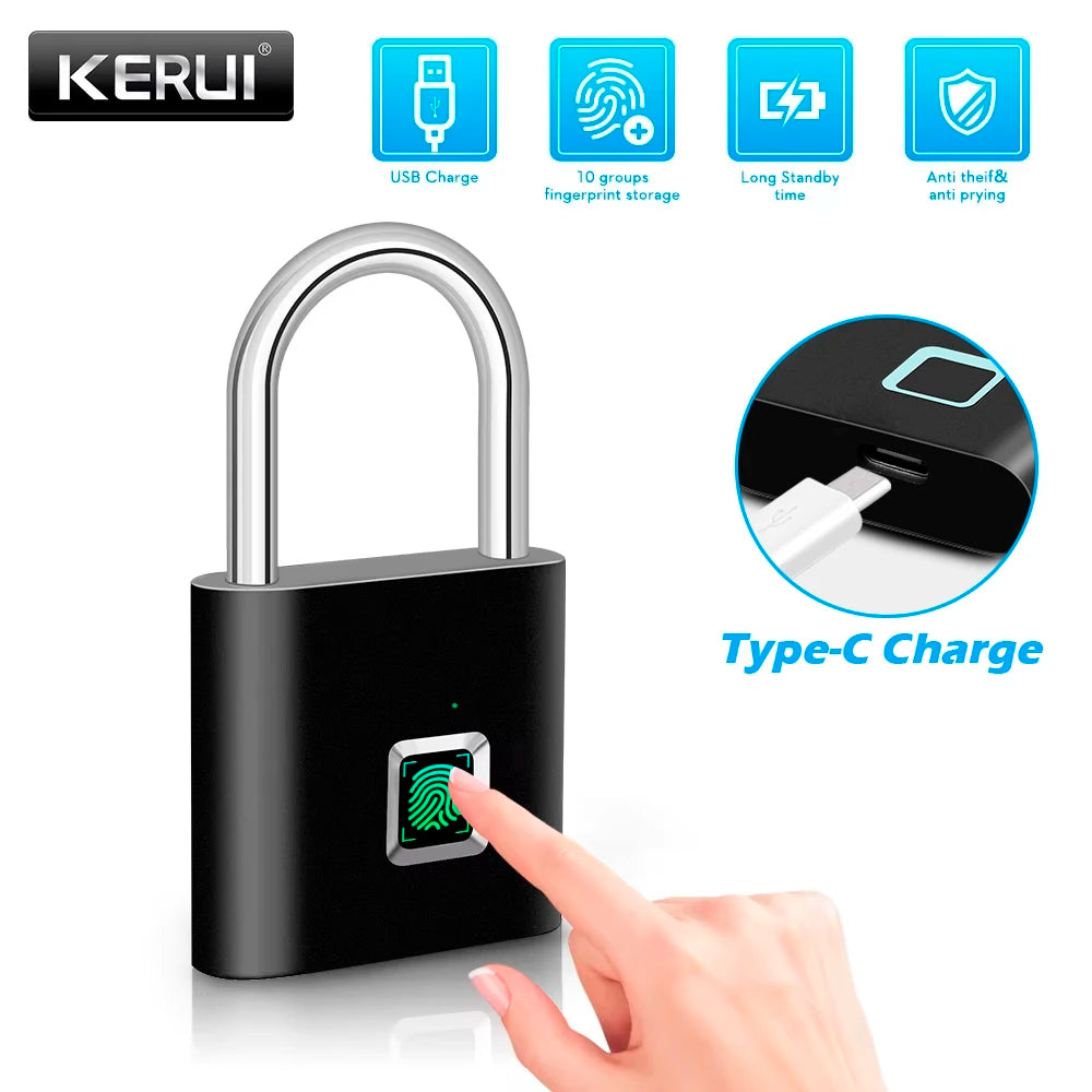 Waterproof keyless fingerprint padlock