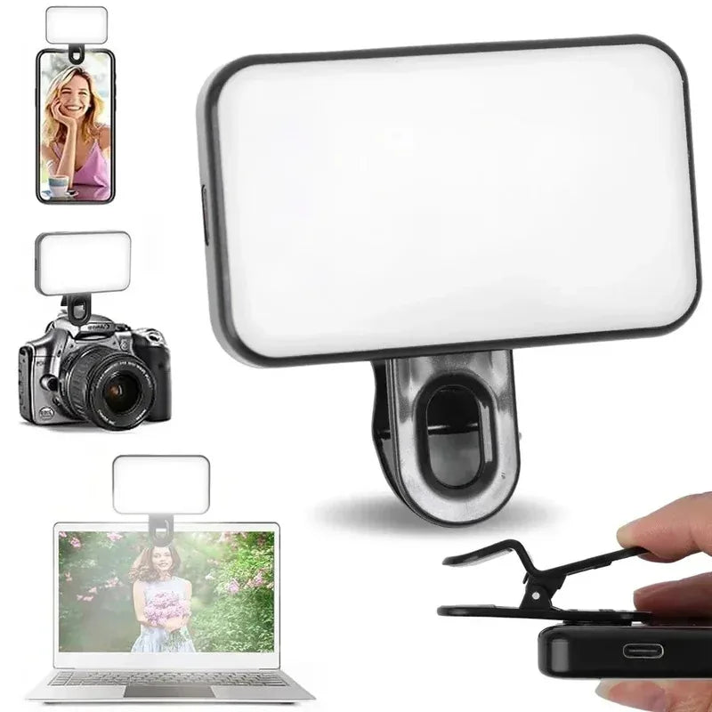 Rechargeable clip-on ring light