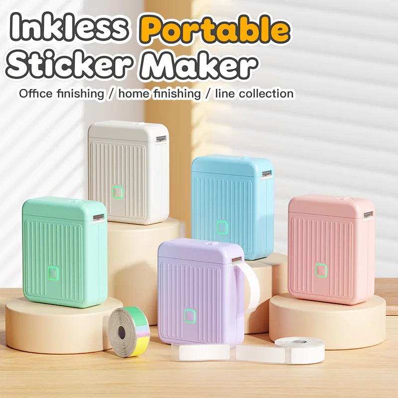 Portable inkless thermal label printer