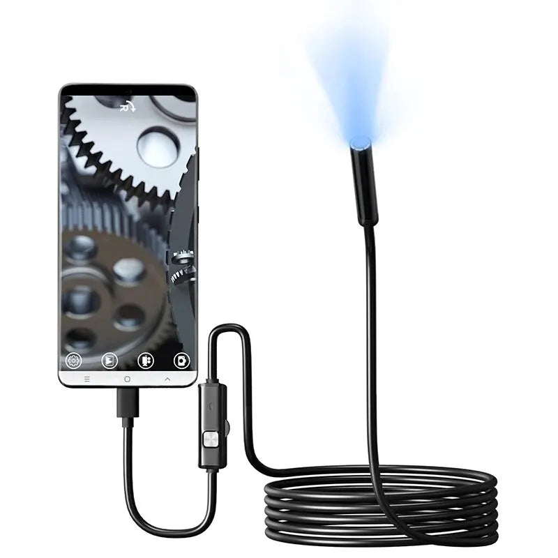 USB-C Borescope Inspection Camera, 0.28 in Probe, IP67