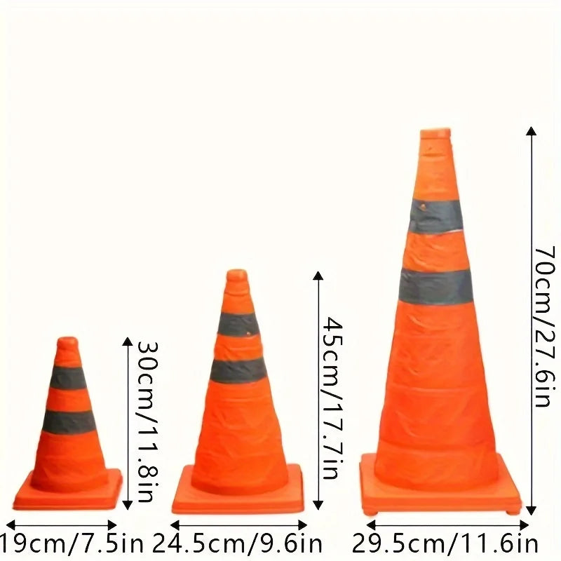 Traffic cone collapsed for storage