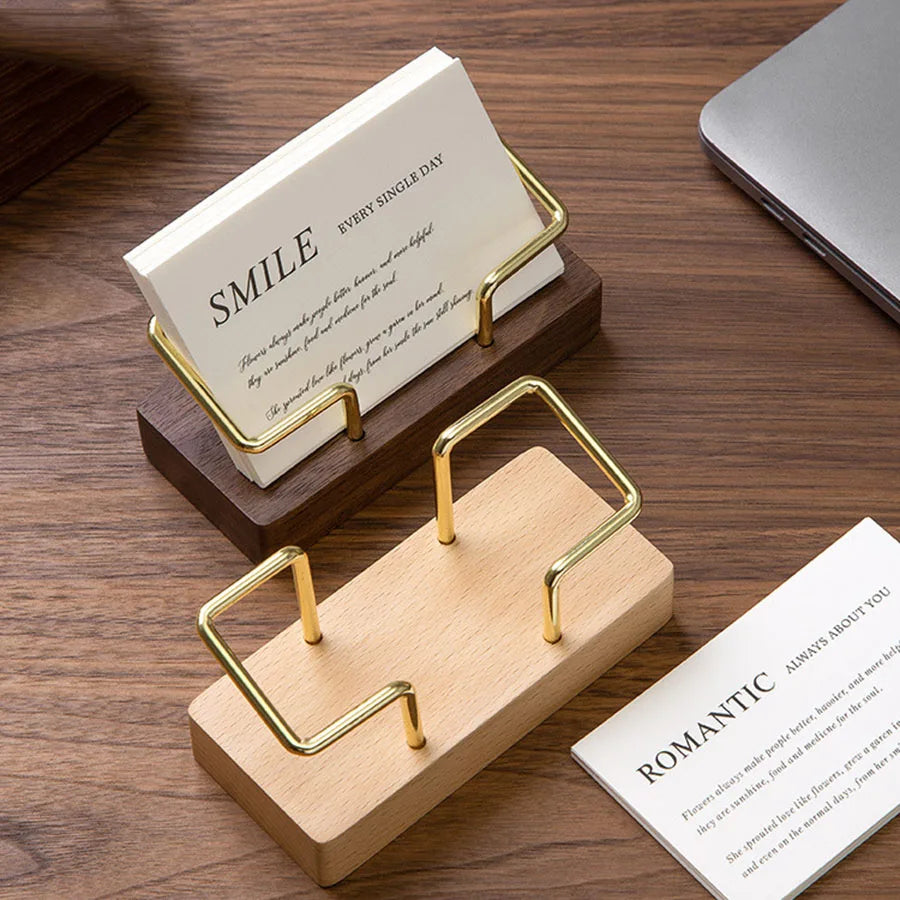 Card holder on a desk
