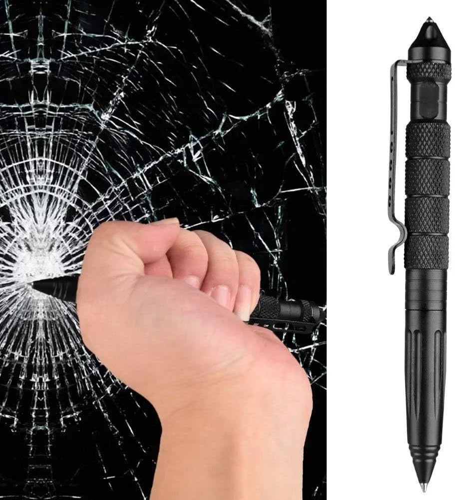 Tactical pen glass breaker tip