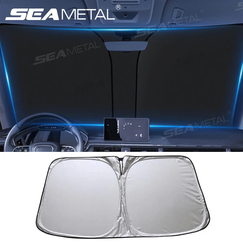 Foldable windshield sun shade