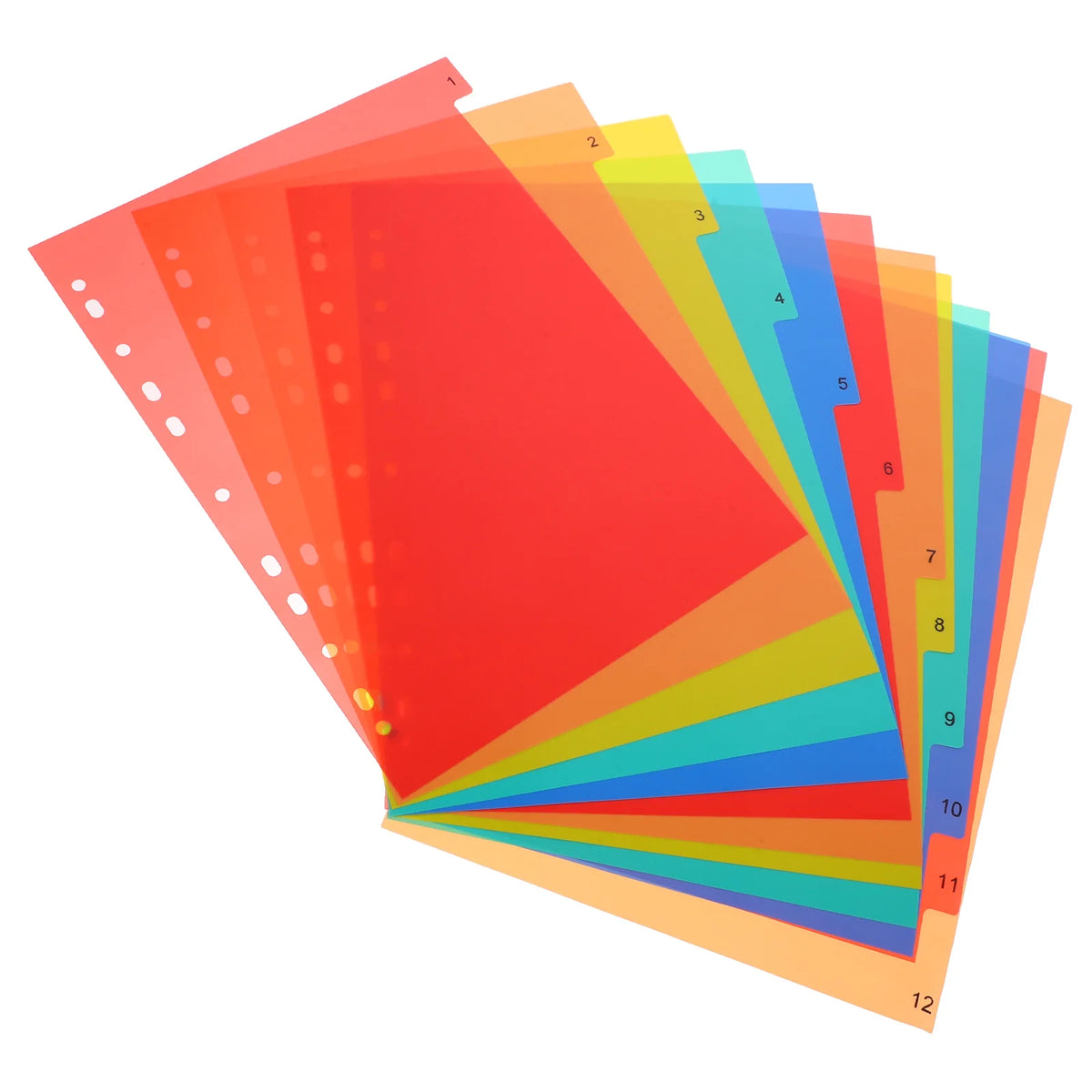 A4 Binder Dividers, Numbered Tabs