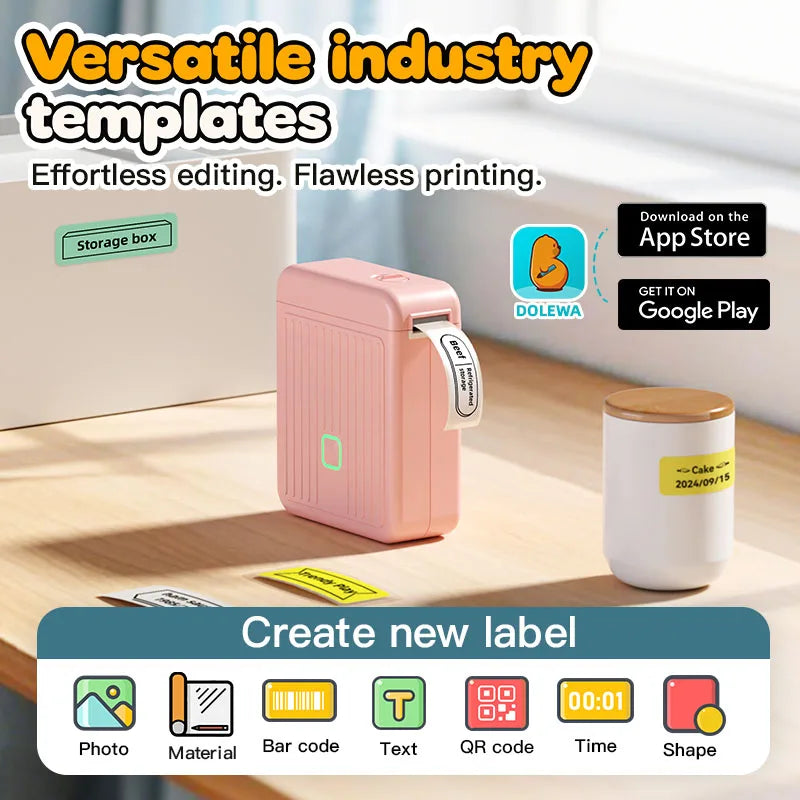 Label printer with label roll loaded