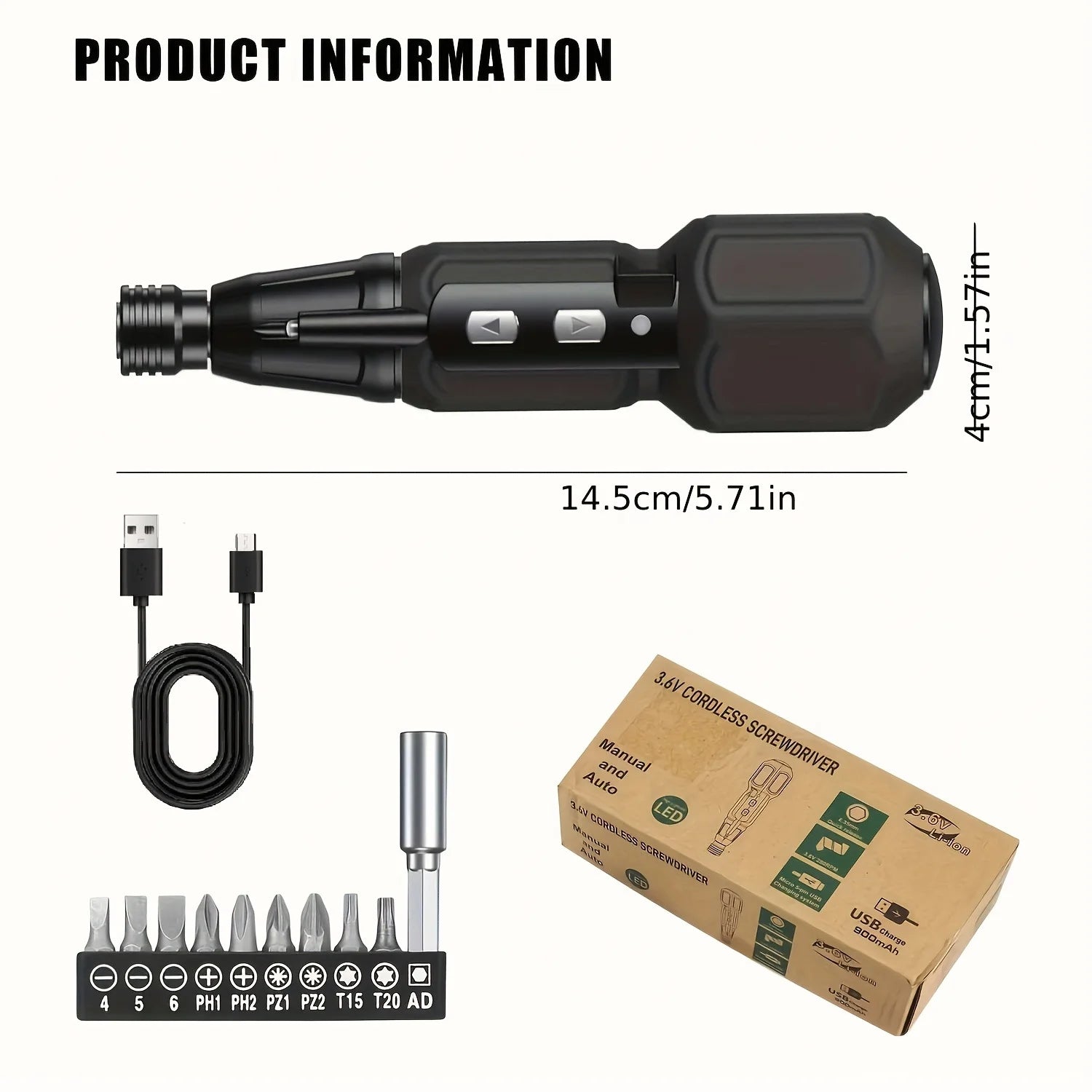 Cordless Electric Screwdriver, Quick Release