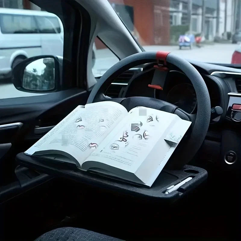 Tray table in use with a laptop