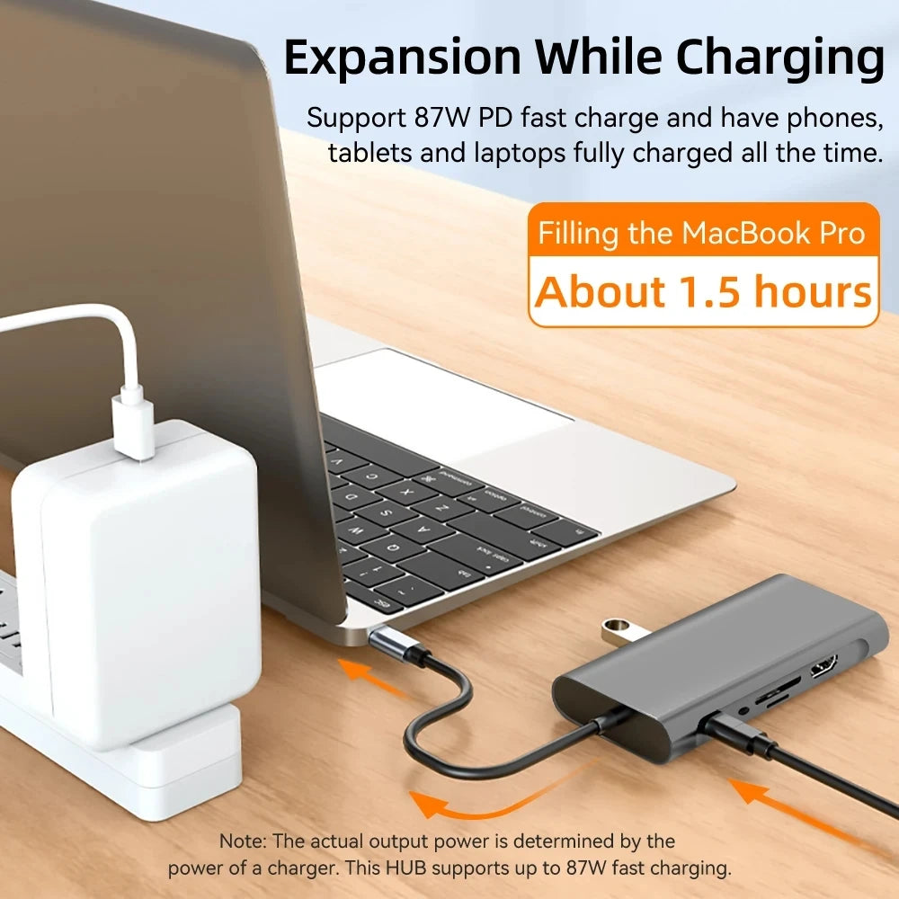 Docking station connected to a laptop