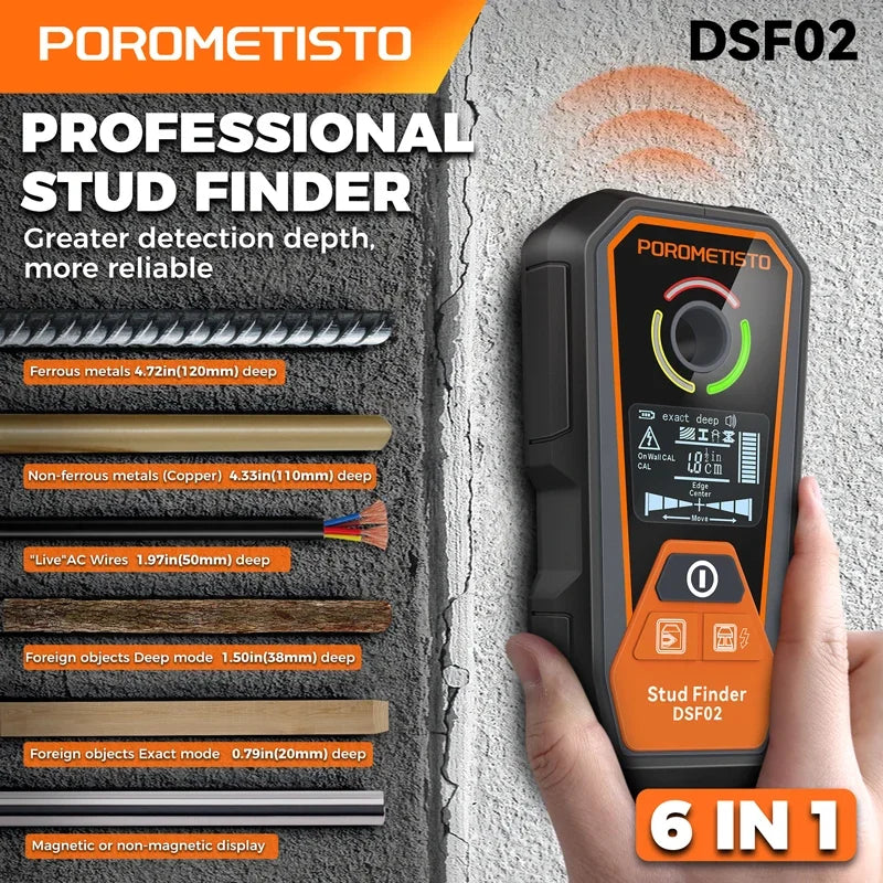 Digital Stud Finder, 6-Material Wall Scanner