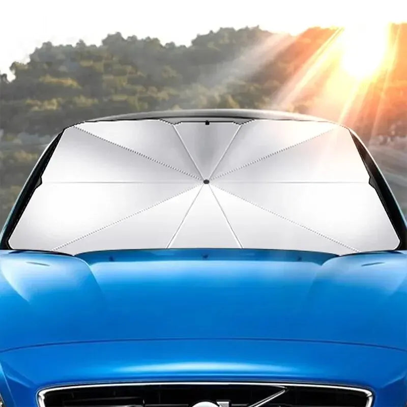 Sun shade deployed in a windshield