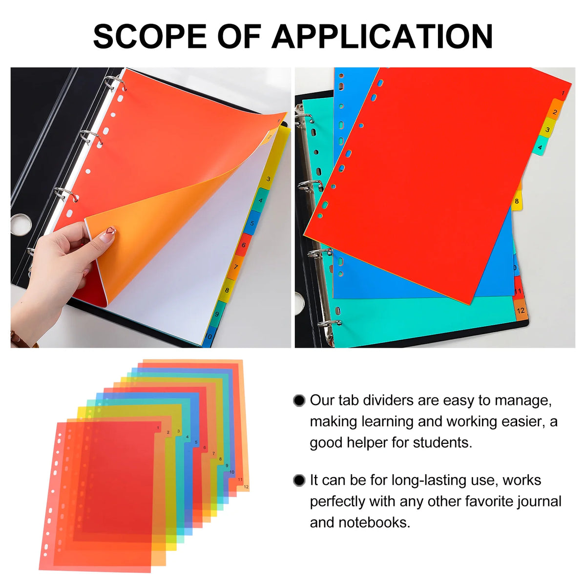 A4 Binder Dividers, Numbered Tabs, view 2