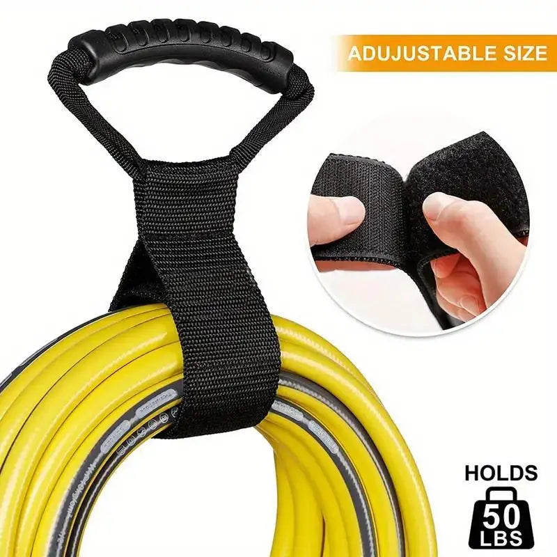 Cord organizer holding a coiled cord