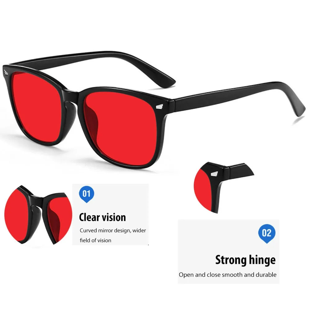 Blue light blocking glasses with red lens