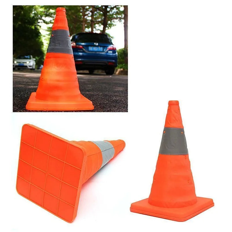 Traffic cone collapsed flat