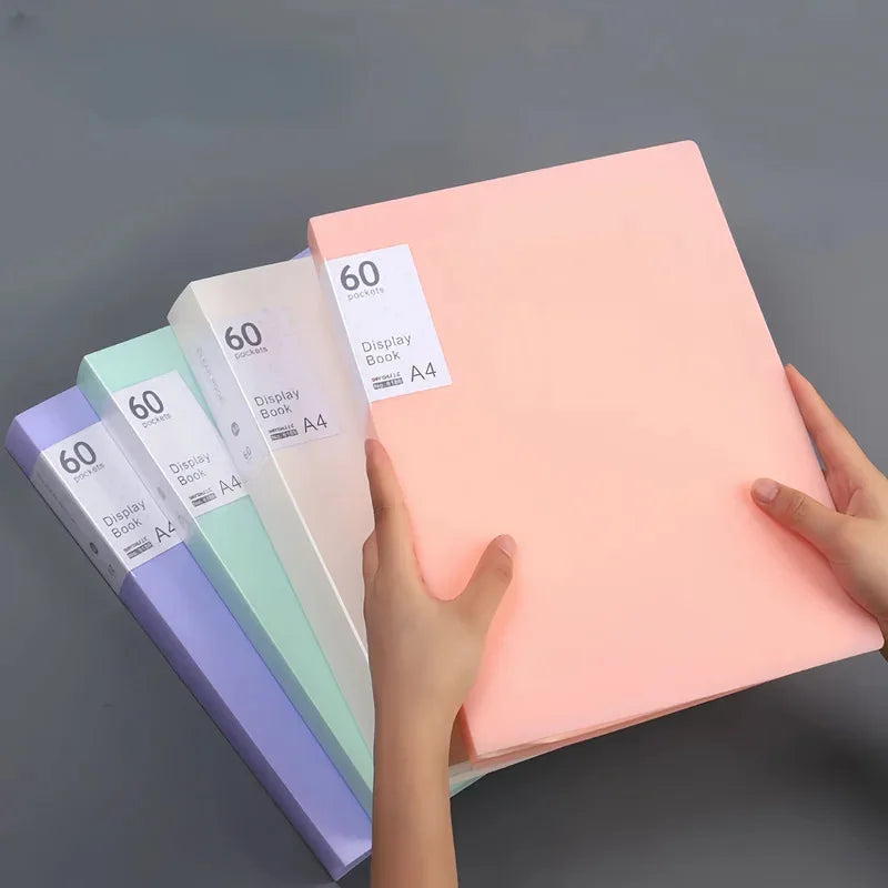 Display book clear pockets