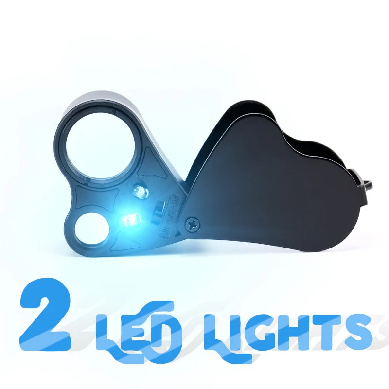Loupe folded into its case