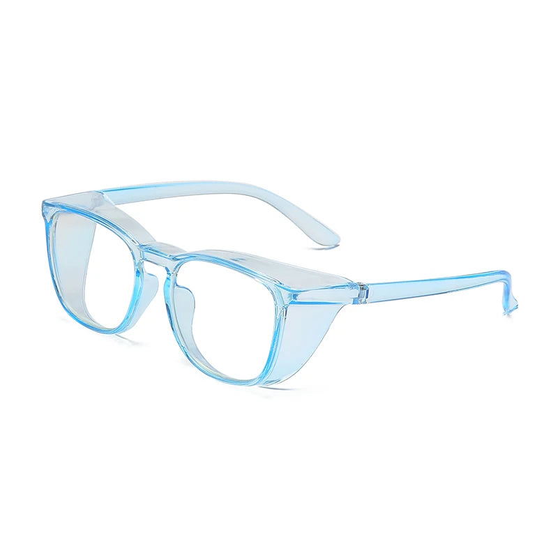 Safety glasses worn
