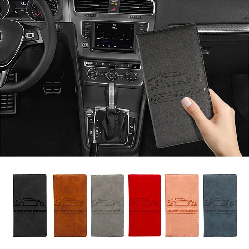 Leather vehicle document holder