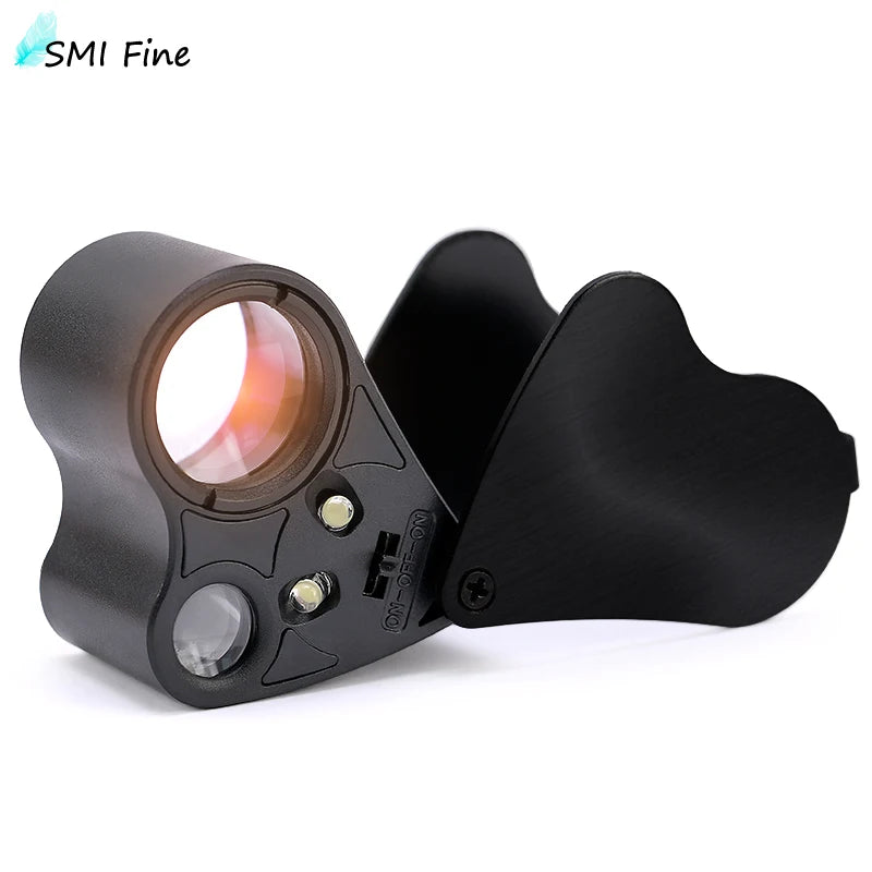 Illuminated jewelers loupe 30x and 60x
