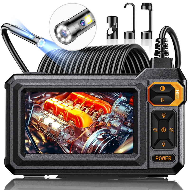 Dual-lens borescope with 4.3 inch IPS screen