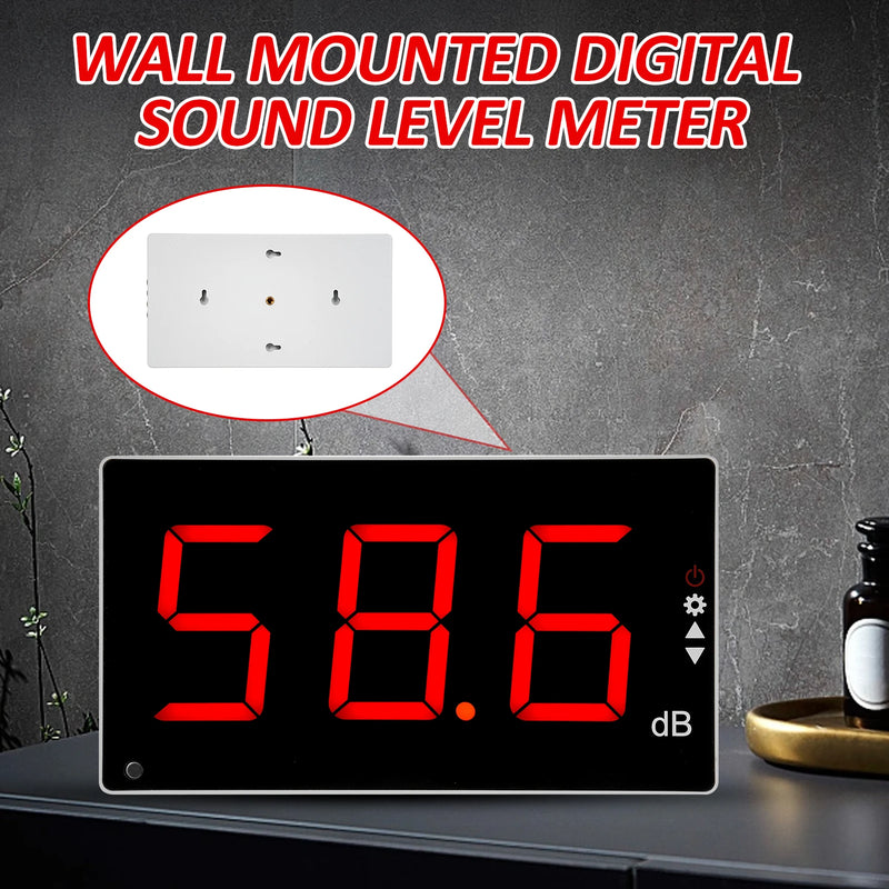 Sound level meter mounted on a wall