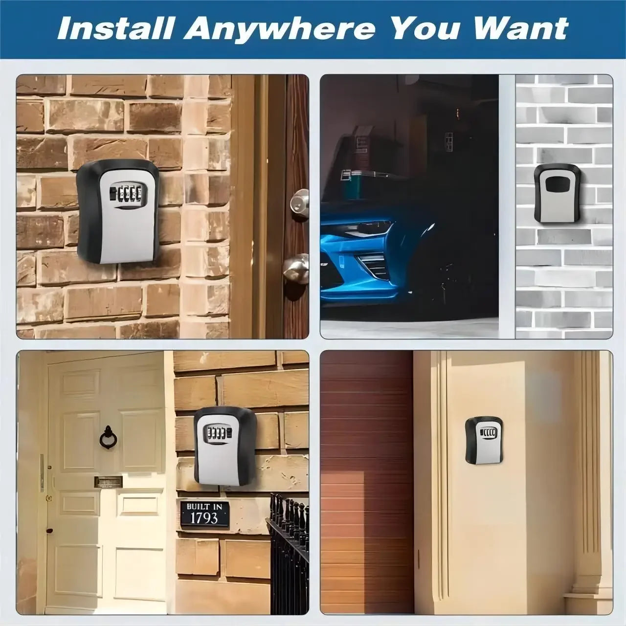Key box mounted on a wall