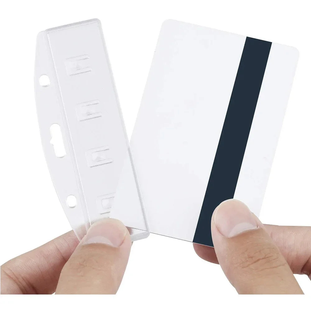 Badge holder magnetic stripe slot