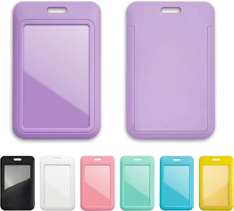Sliding ID badge holder with clear window