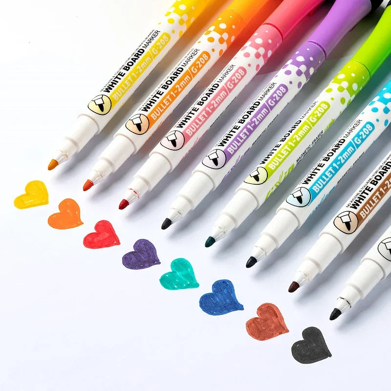 Magnetic Dry Erase Markers, 8 Colours