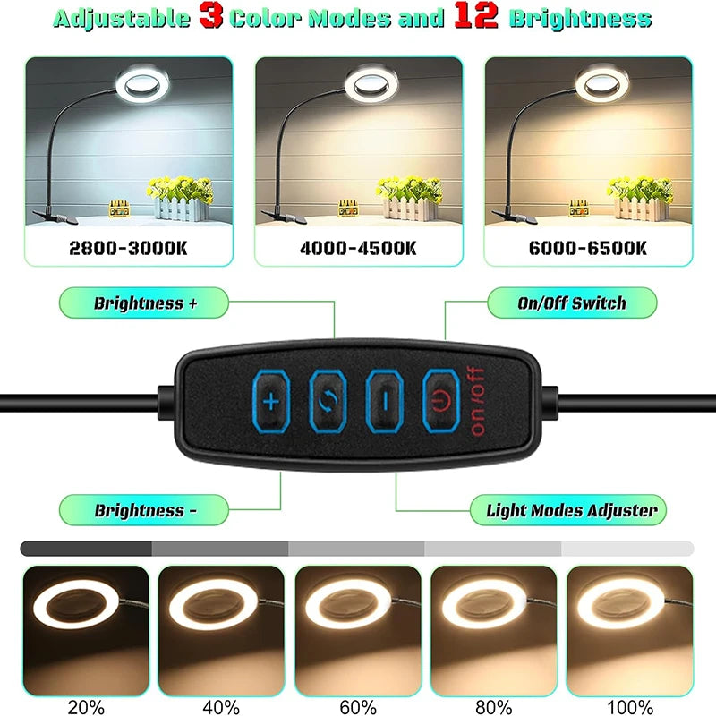 Magnifying lamp color modes