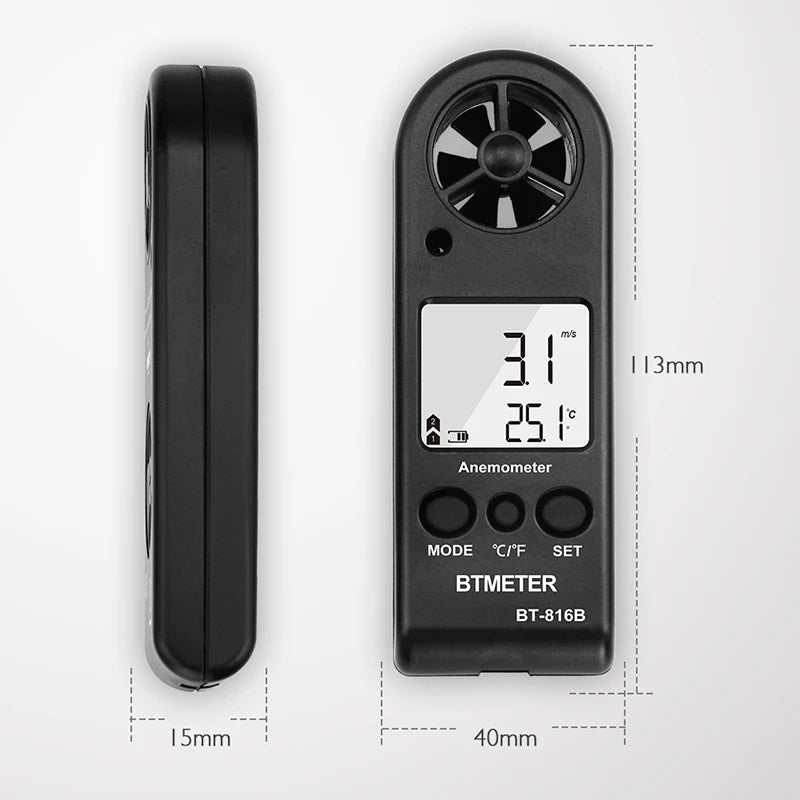 Anemometer display readout
