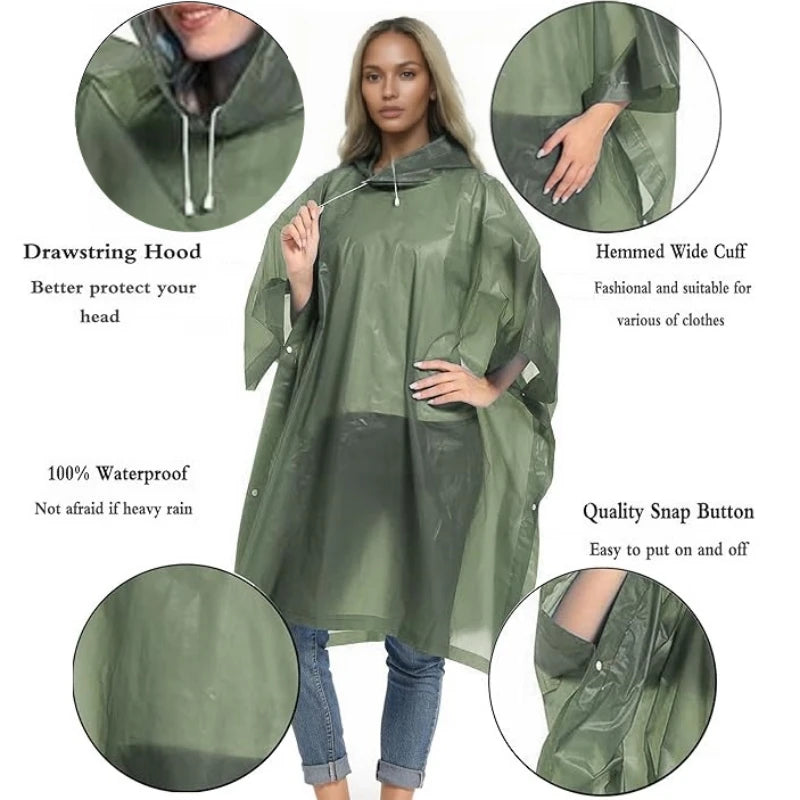 Poncho packed into pouch