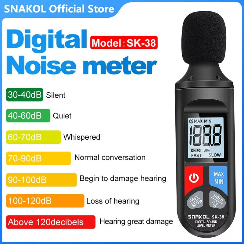 Digital sound level meter 30 to 130 dB