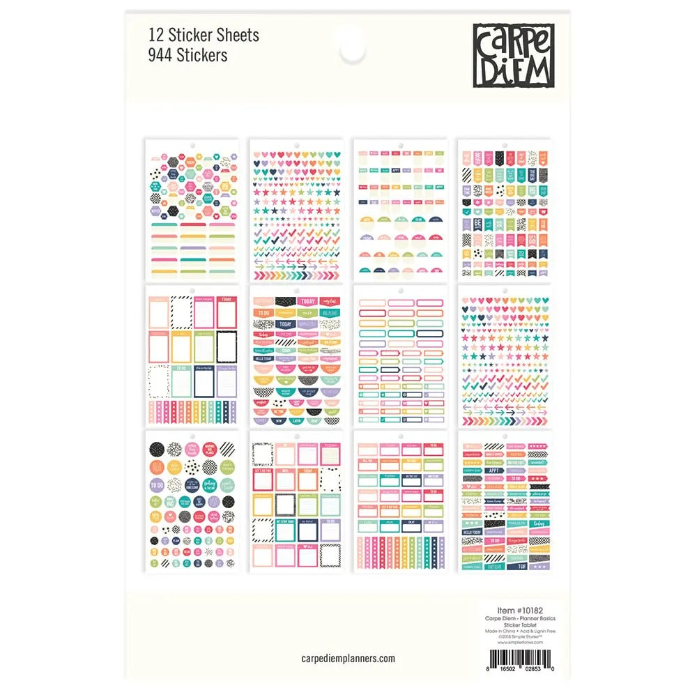 Planner Basics A5 Sticker Tablet, Sold & Priced Individually