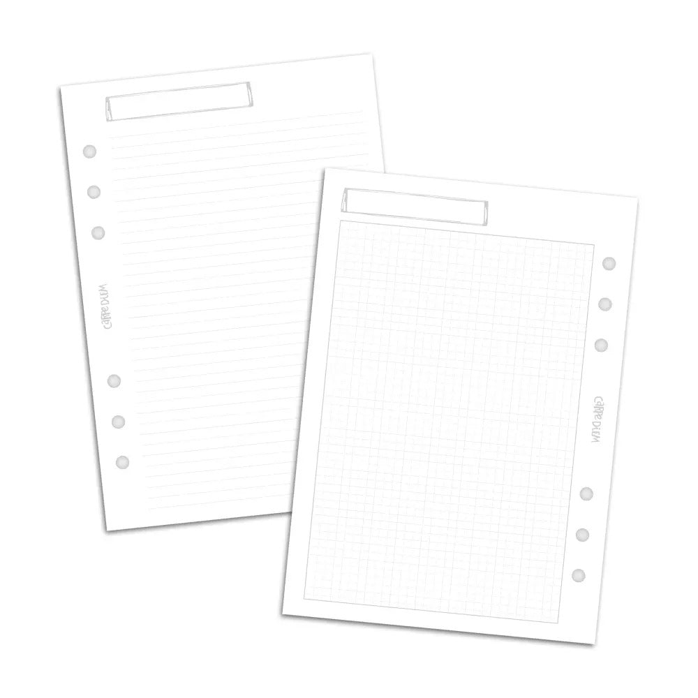 A5 Planner Basic Lined and Grid Inserts, Sold & Priced Individually